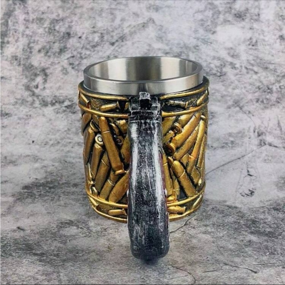 New Bullet Stainless Steel Cup Creative Revolver Bullet Cup Shape - Picture 4 of 5